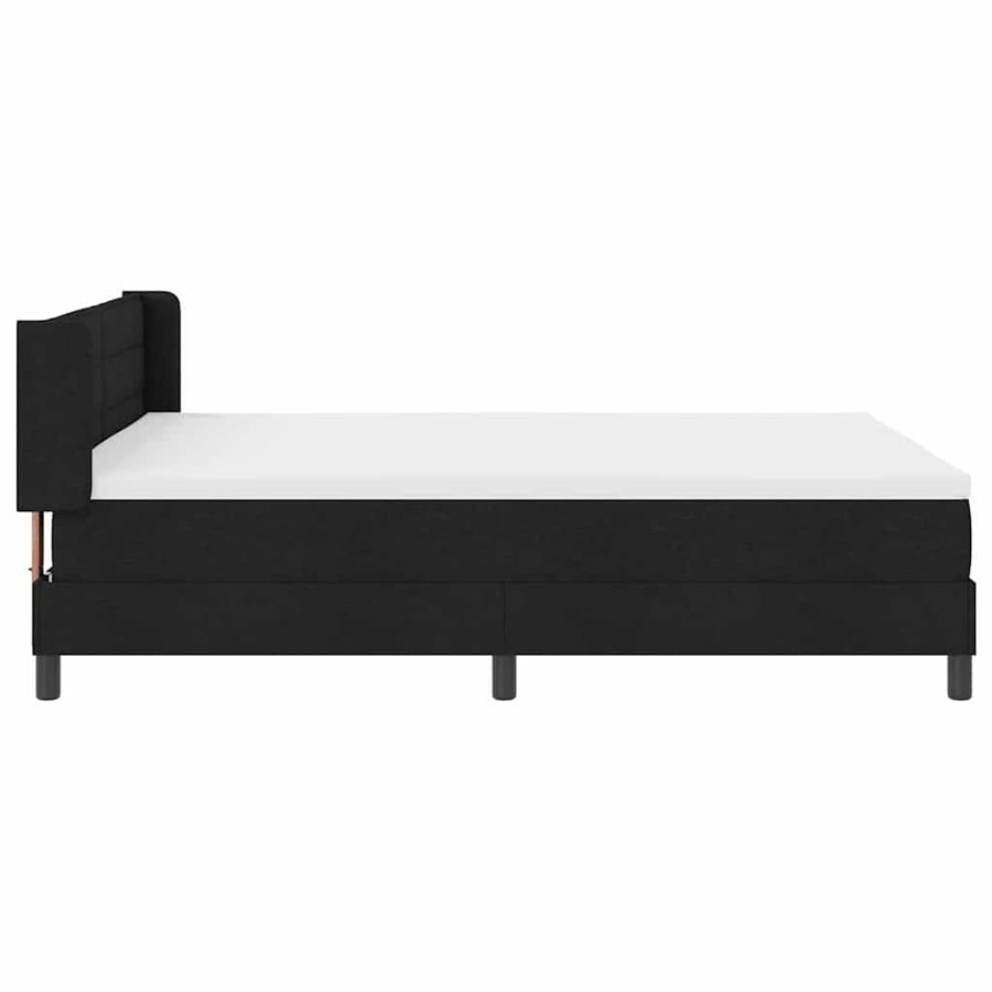 Boxspring bed met hoofdeinde Zwart 140 x 190 cm Stof en Foam