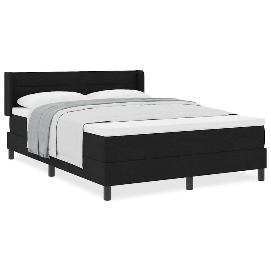 Boxspring bed met hoofdeinde Zwart 140 x 190 cm Stof en Foam