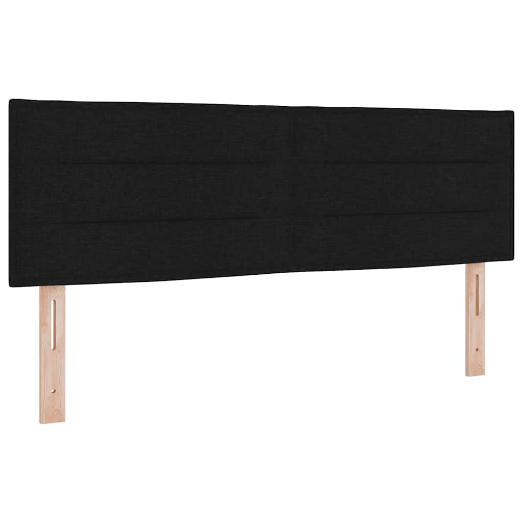 Boxspring bed met hoofdeinde Zwart 160 x 200 cm Stof en Foam
