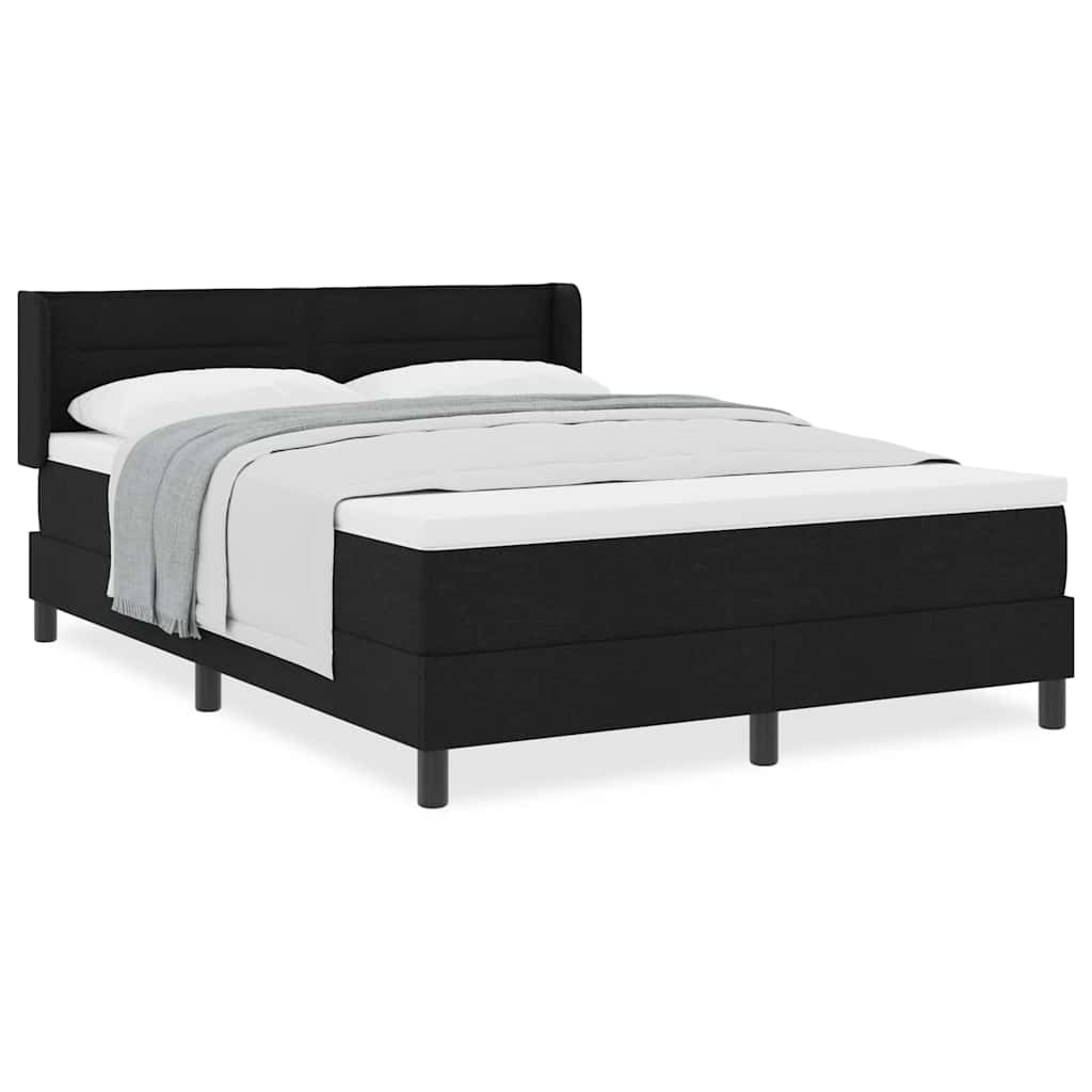 Boxspring bed met hoofdeinde Zwart 160 x 200 cm Stof en Foam