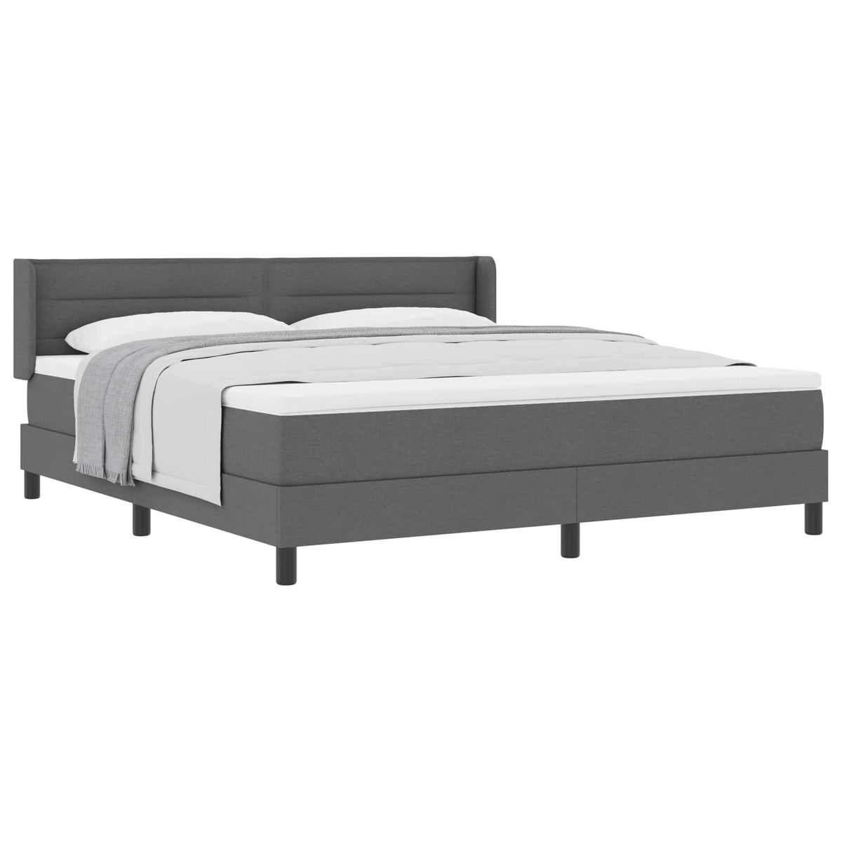 Boxspringbed met hoofdeinde Donkergrijs 200 x 180 cm Stof