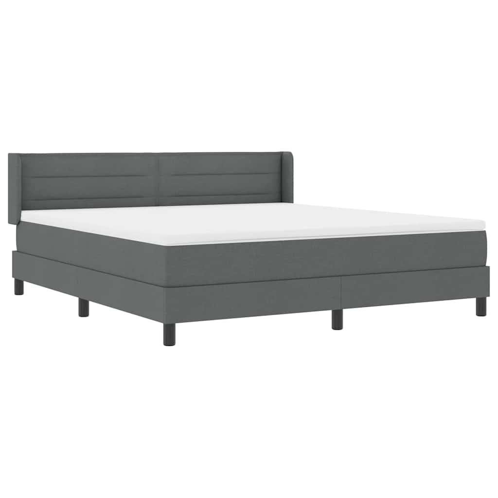 Boxspringbed met hoofdeinde Donkergrijs 200 x 180 cm Stof