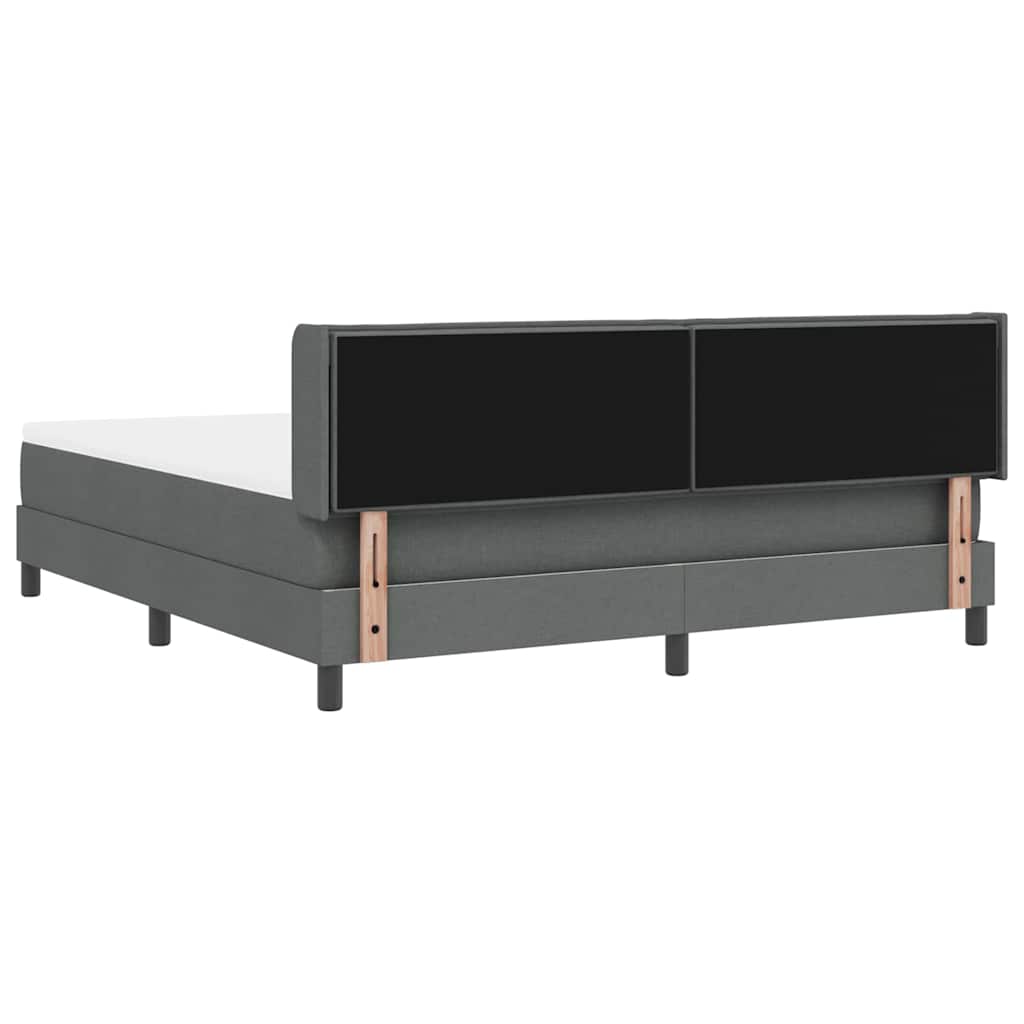 Boxspringbed met hoofdeinde Donkergrijs 200 x 180 cm Stof