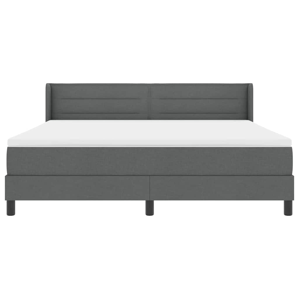 Boxspringbed met hoofdeinde Donkergrijs 200 x 180 cm Stof