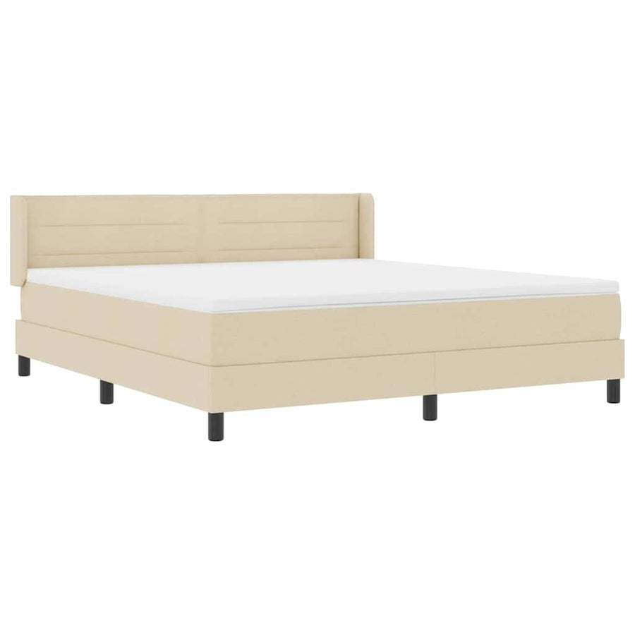 Boxspringbed met matras Crème 200 x 180 cm Polyester