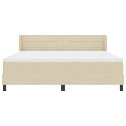 Boxspringbed met matras Crème 200 x 180 cm Polyester