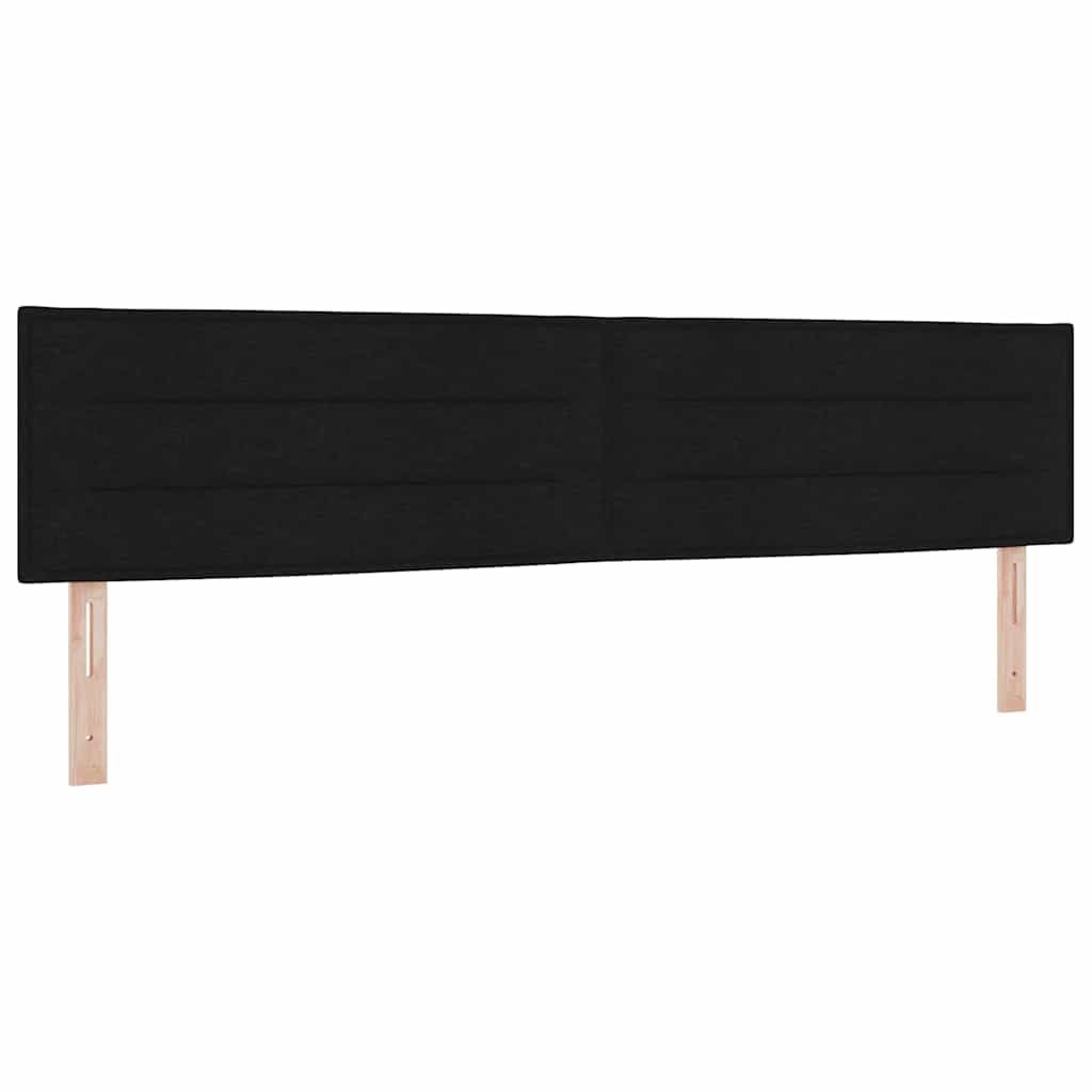 Boxspring bed met hoofdeinde Zwart 200 x 200 cm Stof en Foam