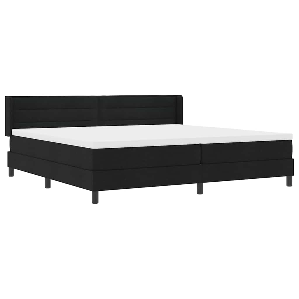 Boxspring bed met hoofdeinde Zwart 200 x 200 cm Stof en Foam