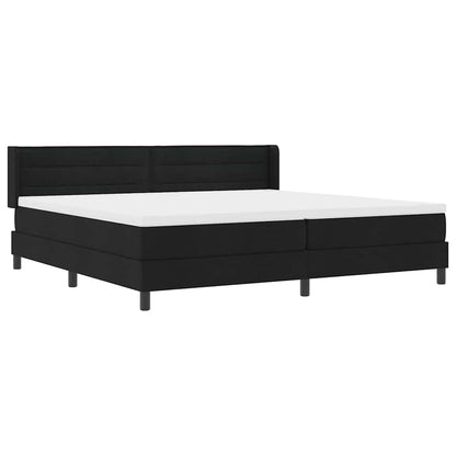 Boxspring bed met hoofdeinde Zwart 200 x 200 cm Stof en Foam