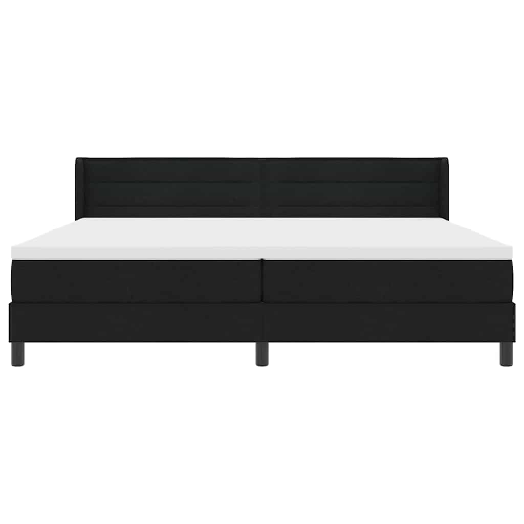 Boxspring bed met hoofdeinde Zwart 200 x 200 cm Stof en Foam