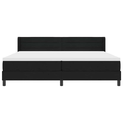Boxspring bed met hoofdeinde Zwart 200 x 200 cm Stof en Foam