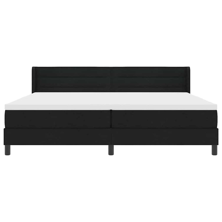 Boxspring bed met hoofdeinde Zwart 200 x 200 cm Stof en Foam