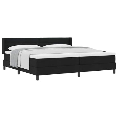Boxspring bed met hoofdeinde Zwart 200 x 200 cm Stof en Foam