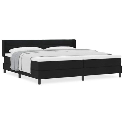 Boxspring bed met hoofdeinde Zwart 200 x 200 cm Stof en Foam