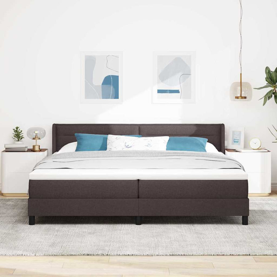 Boxspring bed Donkerbruin 200 x 200 cm Stof en Foam
