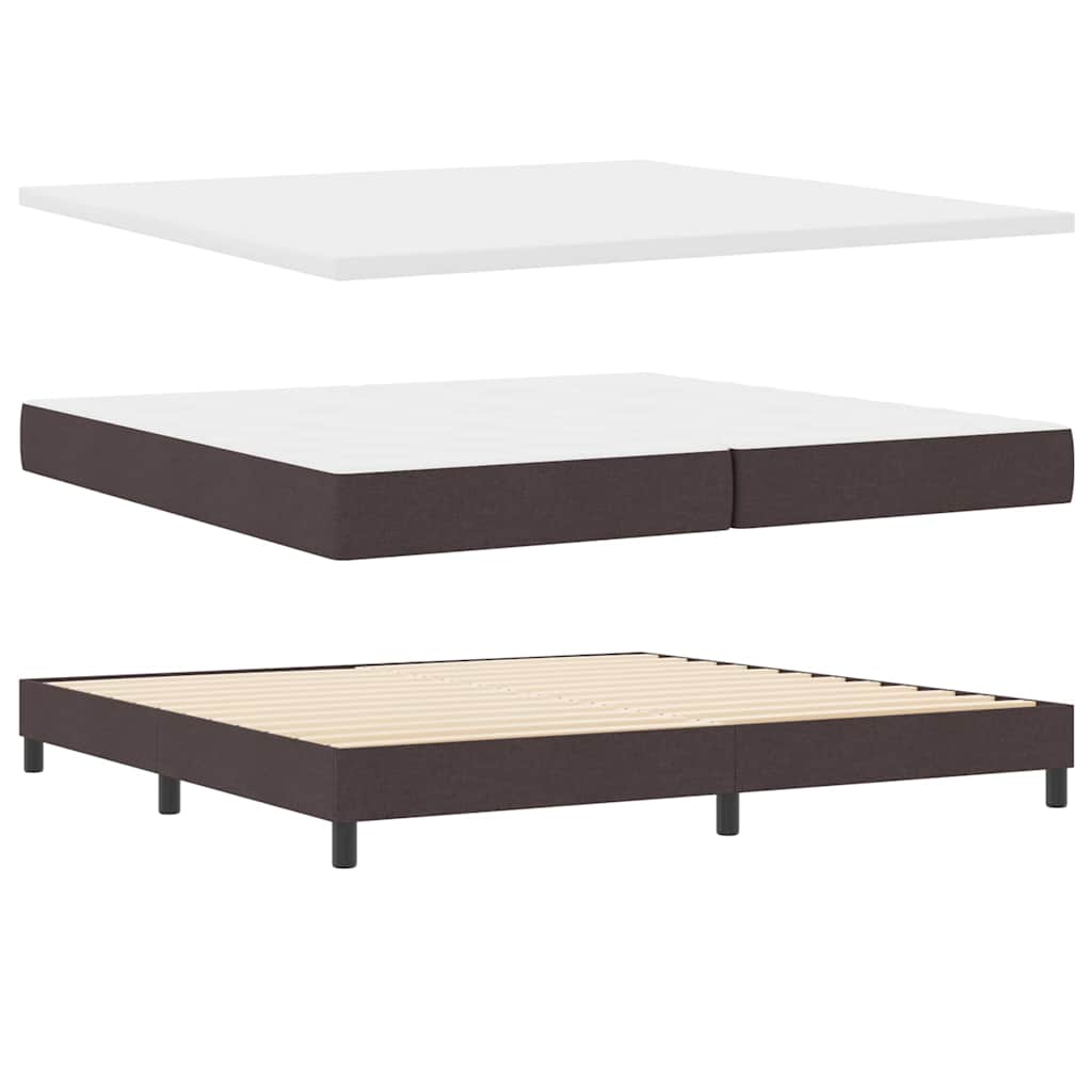 Boxspring bed Donkerbruin 200 x 200 cm Stof en Foam