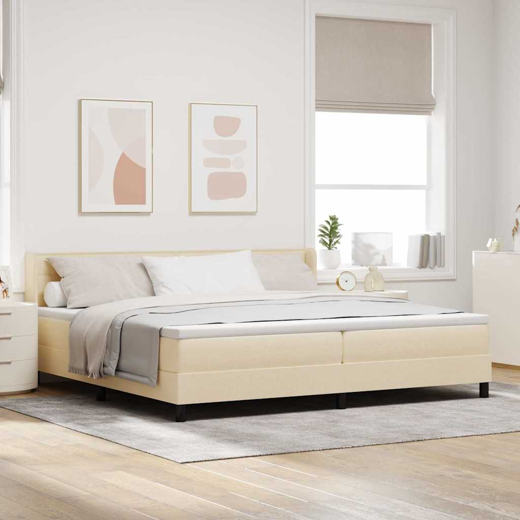 Boxspringbed met matras met matras Crème 200 x 200 cm