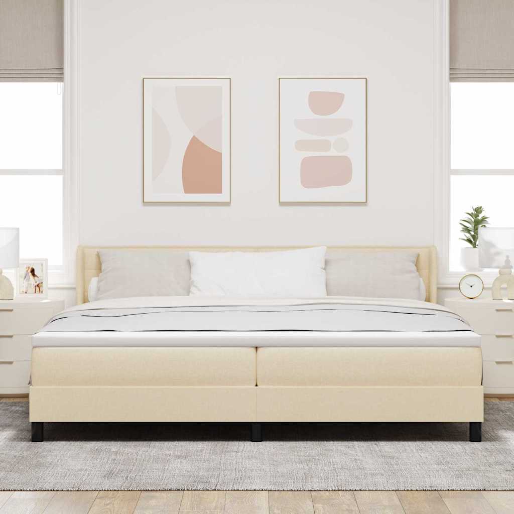 Boxspringbed met matras met matras Crème 200 x 200 cm