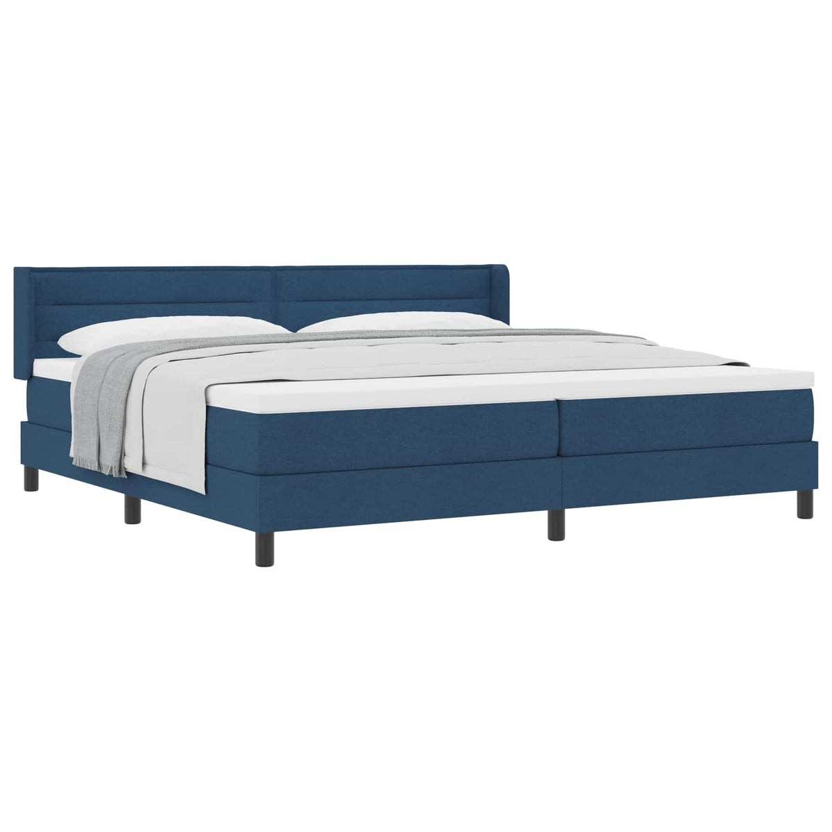 Boxspringbed met hoofdeinde Blauw 200 x 200 cm Stof
