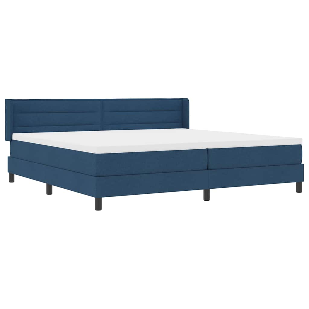 Boxspringbed met hoofdeinde Blauw 200 x 200 cm Stof