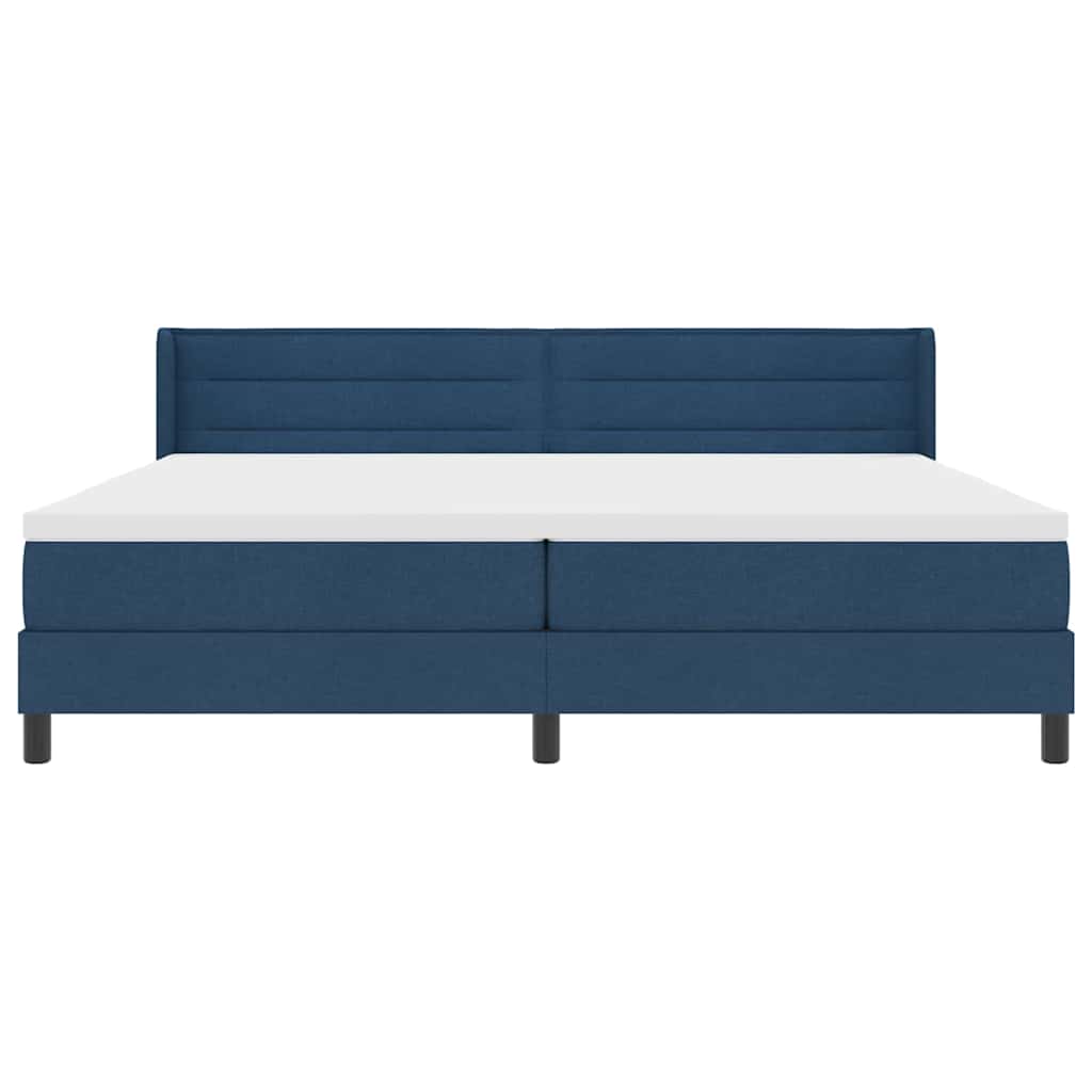 Boxspringbed met hoofdeinde Blauw 200 x 200 cm Stof