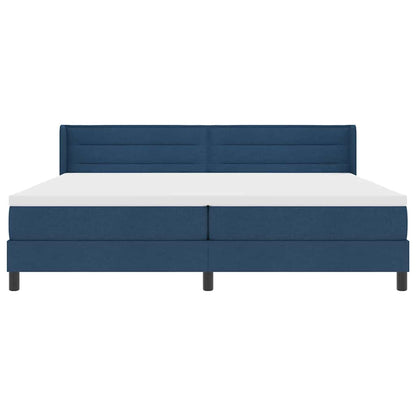 Boxspringbed met hoofdeinde Blauw 200 x 200 cm Stof