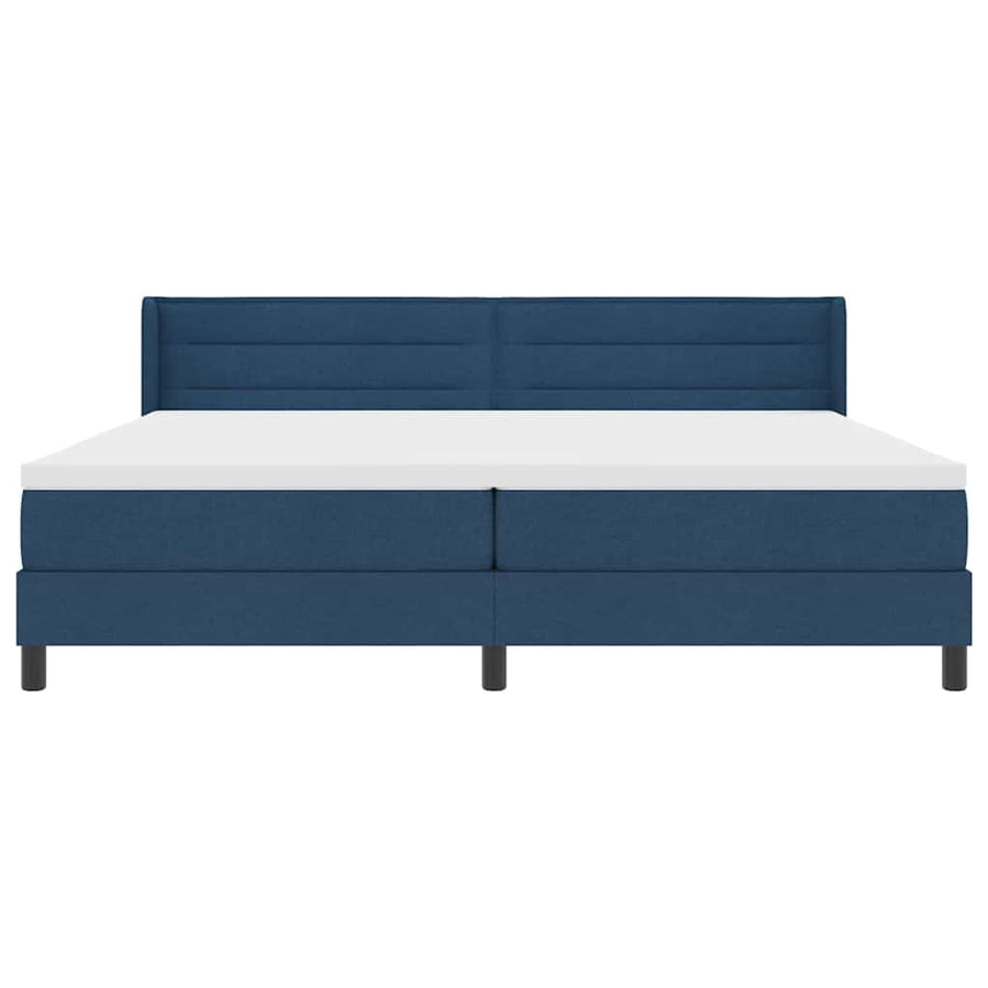 Boxspringbed met hoofdeinde Blauw 200 x 200 cm Stof