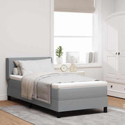 Boxspringbed Lichtgrijs 200x200 cm stof