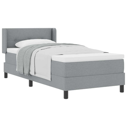 Boxspringbed met hoofdeinde Lichtgrijs 200 x 200 cm Stof
