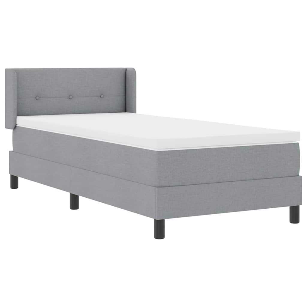 Boxspringbed met hoofdeinde Lichtgrijs 200 x 200 cm Stof