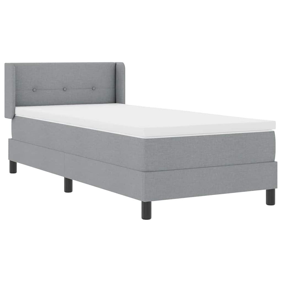 Boxspringbed met hoofdeinde Lichtgrijs 200 x 200 cm Stof