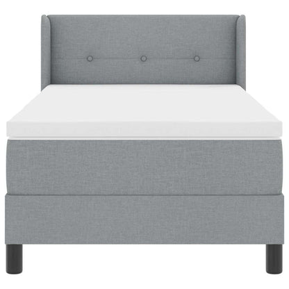 Boxspringbed met hoofdeinde Lichtgrijs 200 x 200 cm Stof