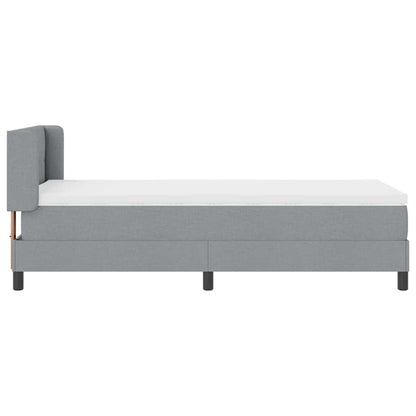 Boxspringbed met hoofdeinde Lichtgrijs 200 x 200 cm Stof