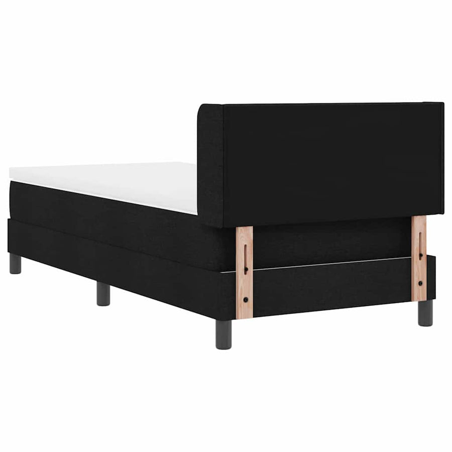 Boxspring bed met hoofdeinde Zwart 80 x 200 cm Stof en Foam