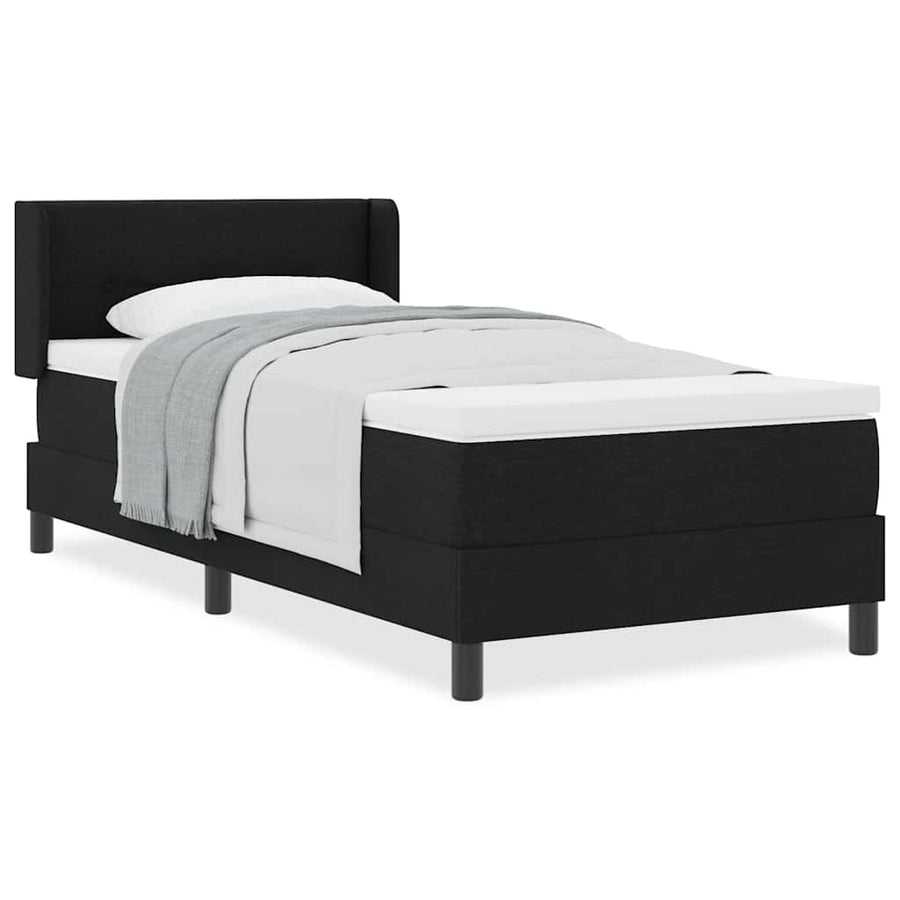 Boxspring bed met hoofdeinde Zwart 80 x 200 cm Stof en Foam