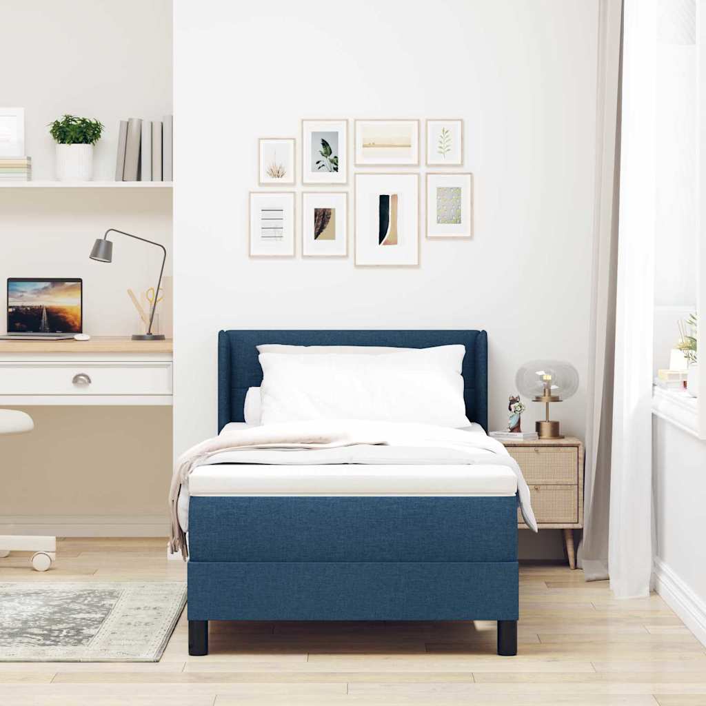 Boxspringbed met hoofdeinde Blauw 200 x 80 cm Stof