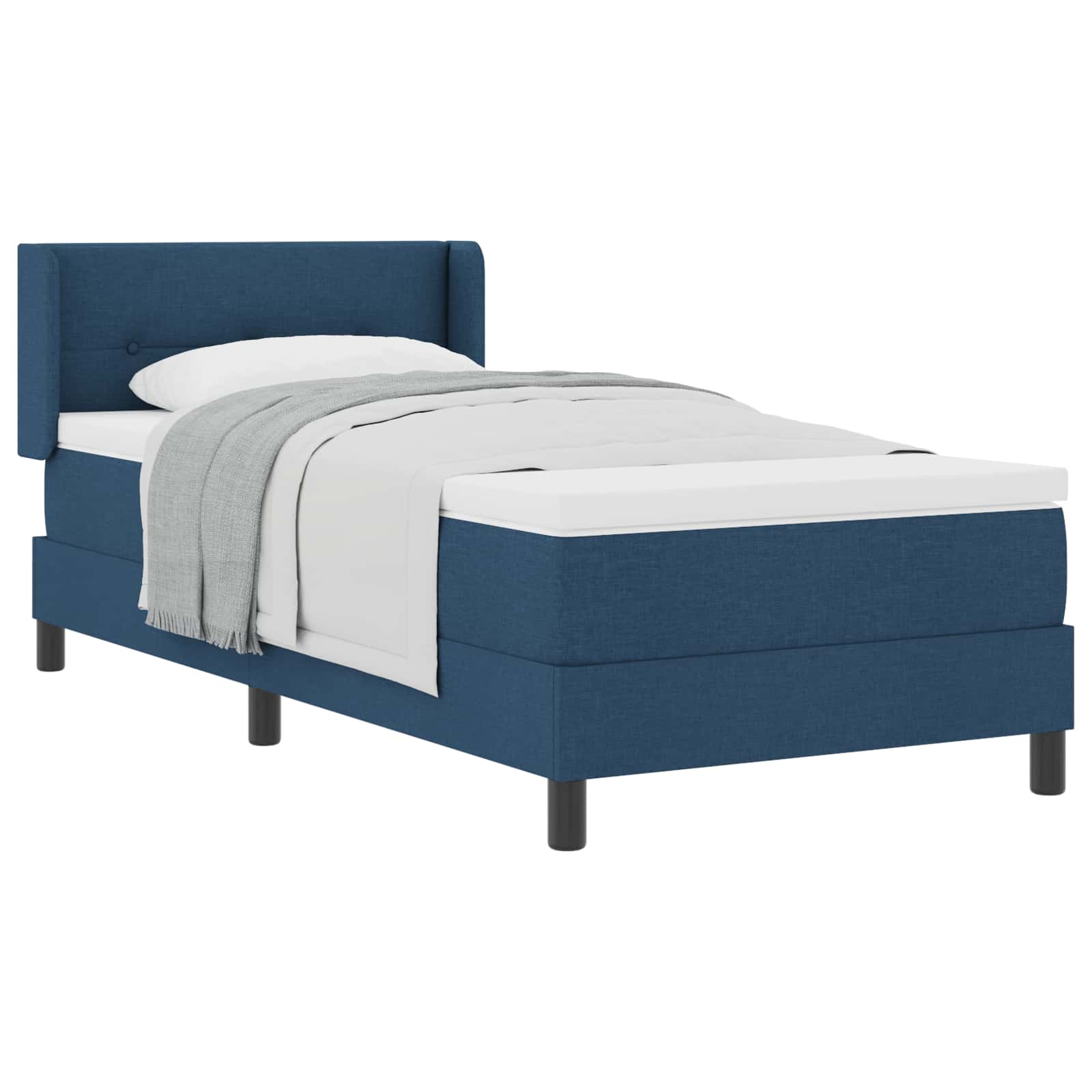 Boxspringbed met hoofdeinde Blauw 200 x 80 cm Stof