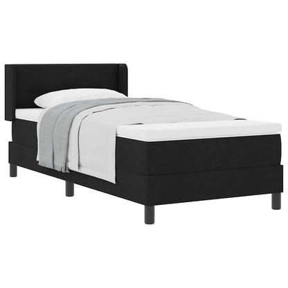 Boxspring bed met hoofdeinde Zwart 90 x 190 cm Stof en Foam