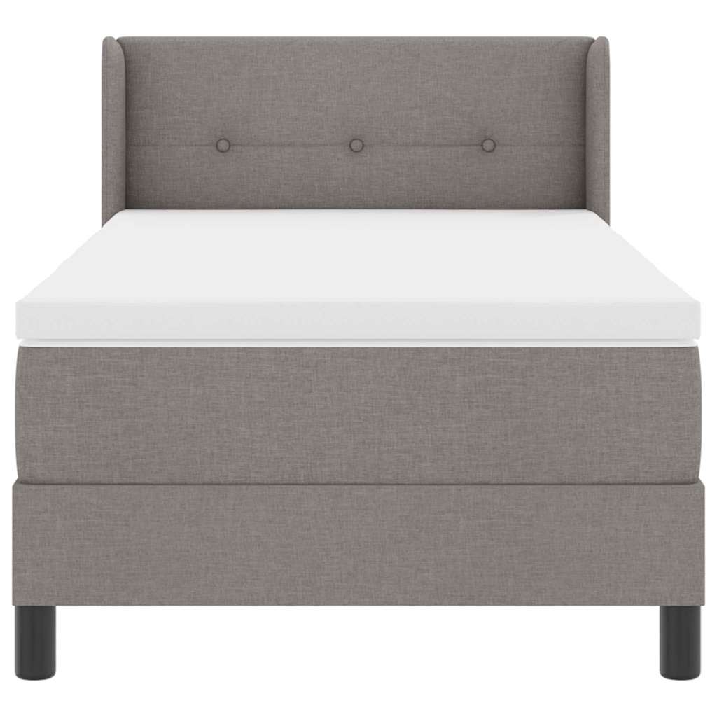 Boxspringbed met hoofdeinde Taupe 190 x 90 cm Stof