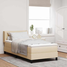 Boxspringbed met hoofdeinde Crème 190 x 90 cm Stof