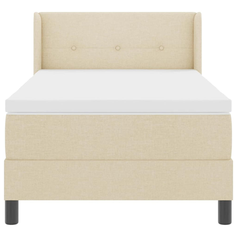 Boxspringbed met hoofdeinde Crème 190 x 90 cm Stof