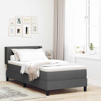 Boxspringbed met hoofdeinde Donkergrijs 200 x 90 cm Stof