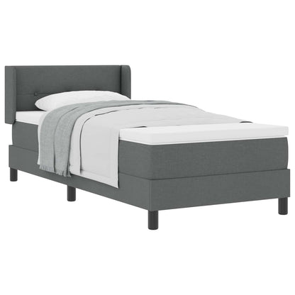 Boxspringbed met hoofdeinde Donkergrijs 200 x 90 cm Stof