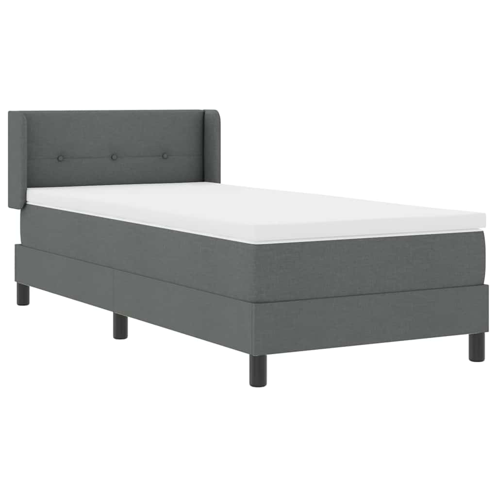 Boxspringbed met hoofdeinde Donkergrijs 200 x 90 cm Stof