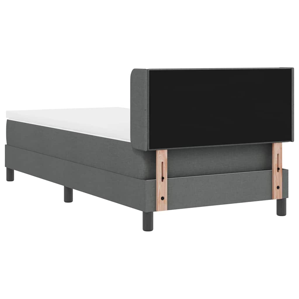 Boxspringbed met hoofdeinde Donkergrijs 200 x 90 cm Stof