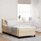Boxspringbed 200x90 cm crème stof