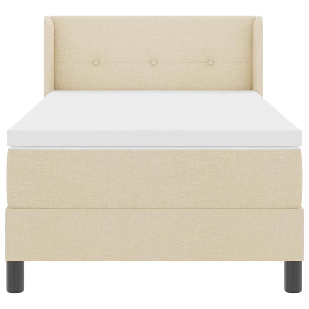 Boxspringbed met kussen met hoofdeinde Crème 200 x 90 cm Stof