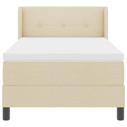 Boxspringbed met kussen met hoofdeinde Crème 200 x 90 cm Stof