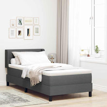 Boxspringbed met hoofdeinde Donkergrijs 200 x 100 cm Stof
