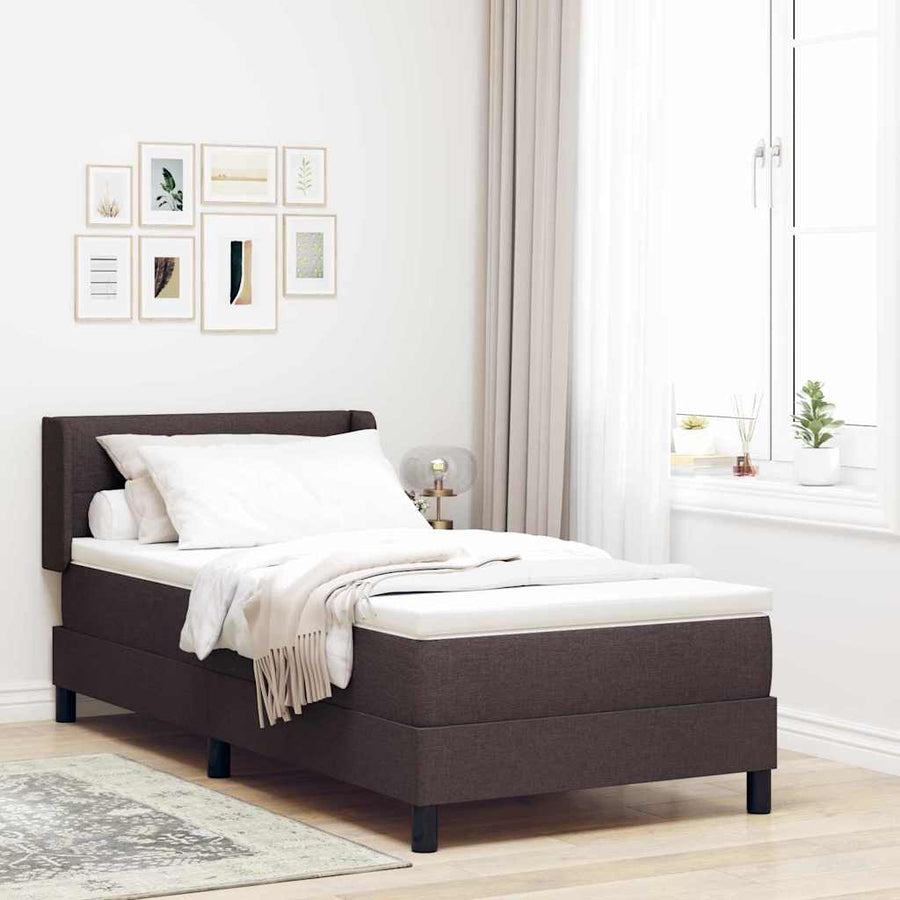 Boxspring bed Donkerbruin 100 x 200 cm Stof en Foam